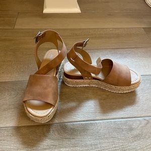 Tan espadrille wedges